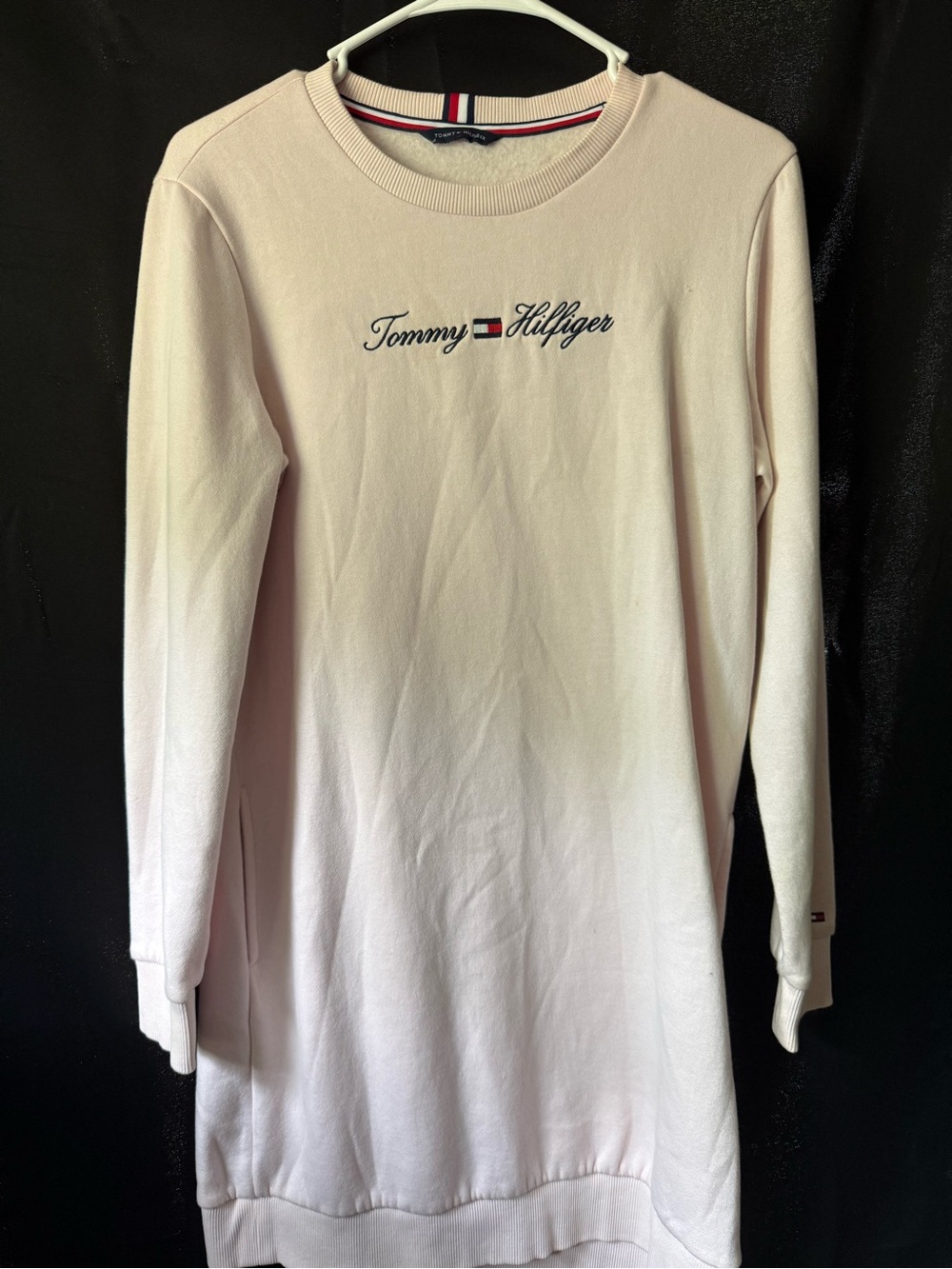 Tommy Hilfiger Pale Pink Logo Sweatshirt Dress